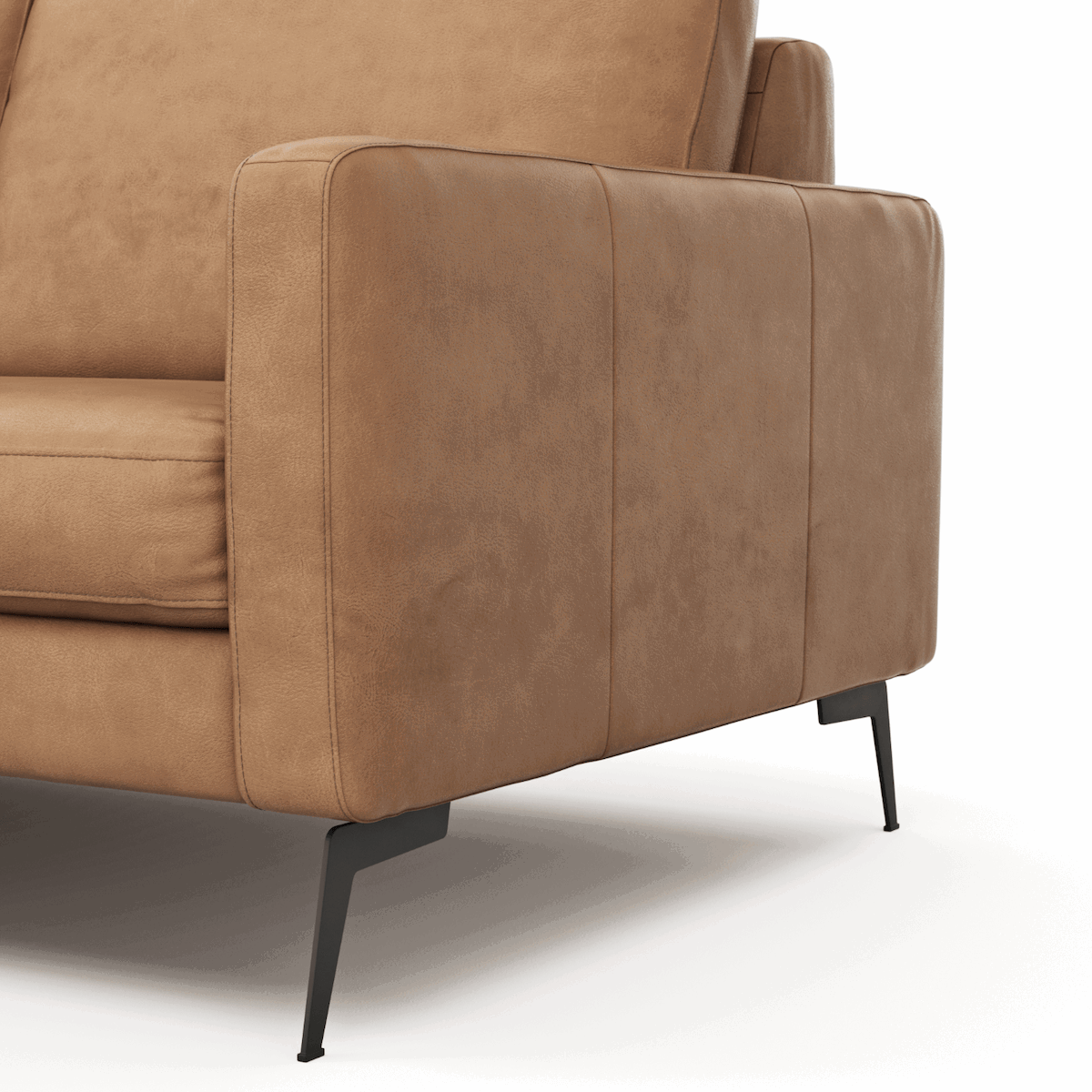 Ecksofa Enna - Longchair Links mit 3-Sitzer, Armlehne A, Leder, in verschiedenen Farben, von Contur Einrichten