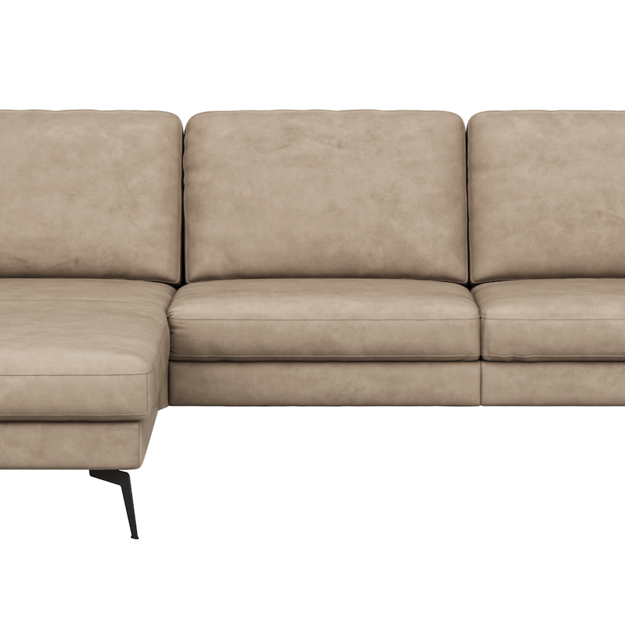 Ecksofa Enna - Longchair Links mit 3-Sitzer, Armlehne A, Leder, in verschiedenen Farben, von Contur Einrichten