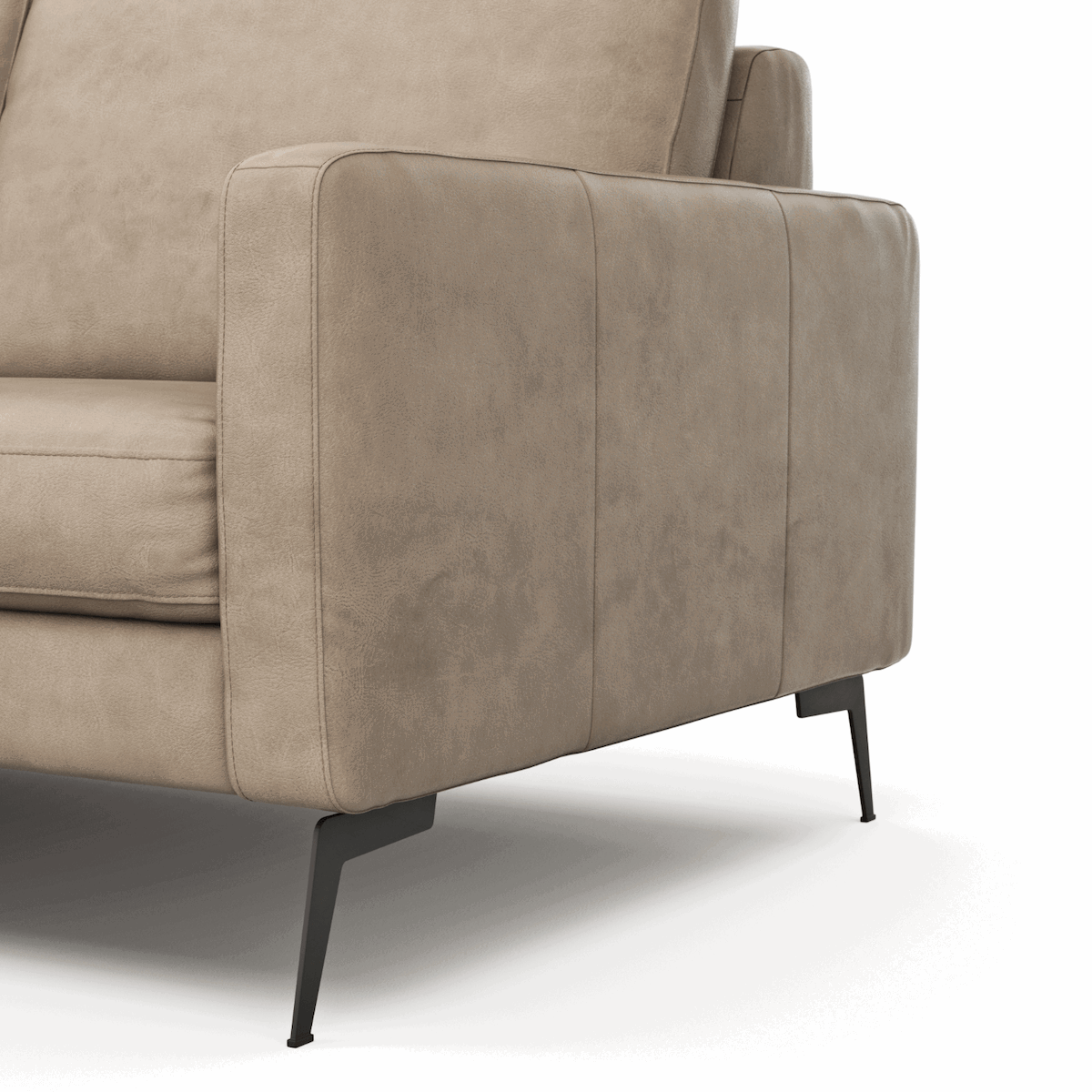 Ecksofa Enna - Longchair Links mit 3-Sitzer, Armlehne A, Leder, in verschiedenen Farben, von Contur Einrichten