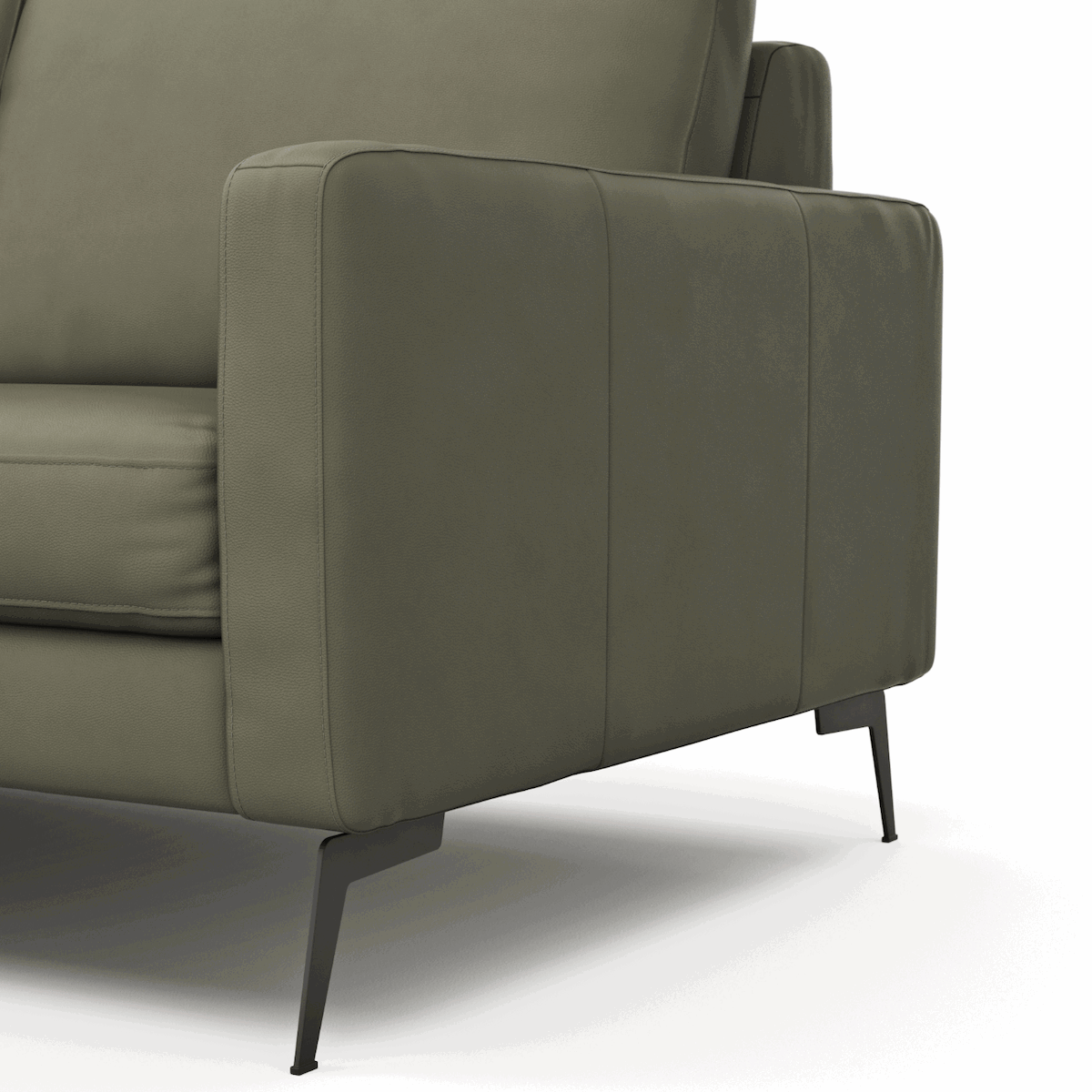Ecksofa Enna - Longchair Links mit 3-Sitzer, Armlehne A, Leder, in verschiedenen Farben, von Contur Einrichten