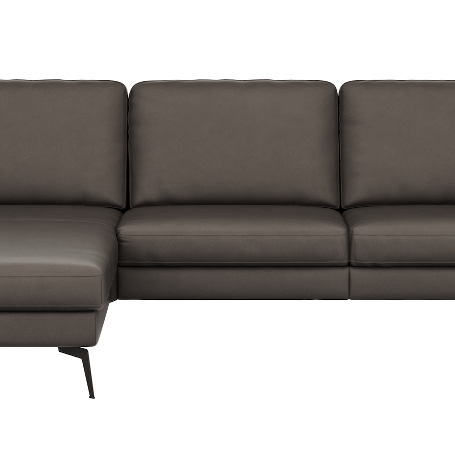 Ecksofa Enna - Longchair Links mit 3-Sitzer, Armlehne A, Leder, in verschiedenen Farben, von Contur Einrichten