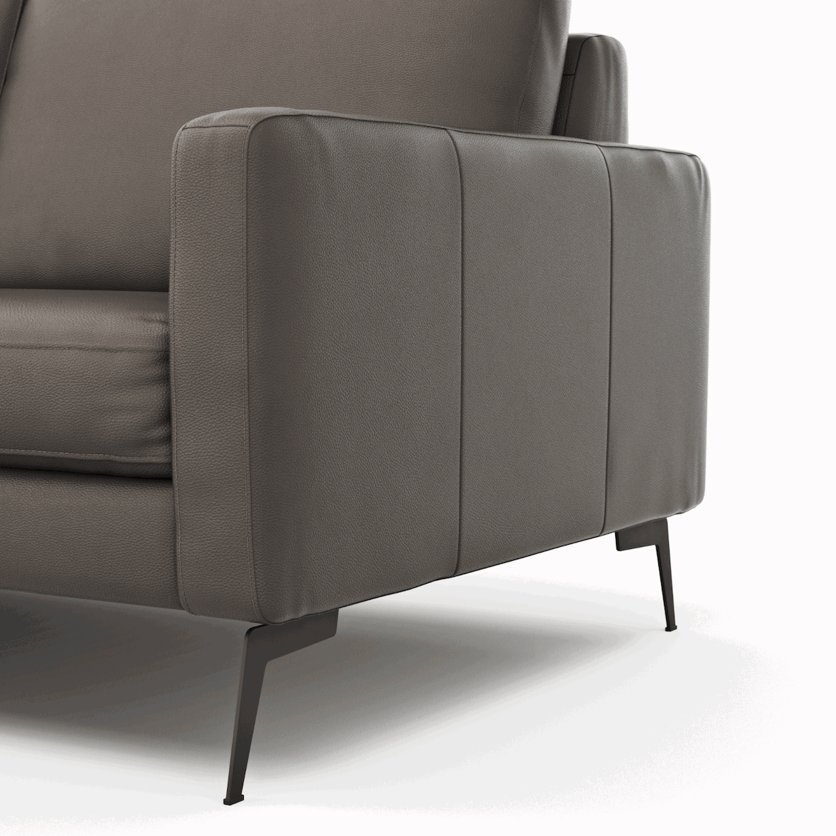 Ecksofa Enna - Longchair Links mit 3-Sitzer, Armlehne A, Leder, in verschiedenen Farben, von Contur Einrichten