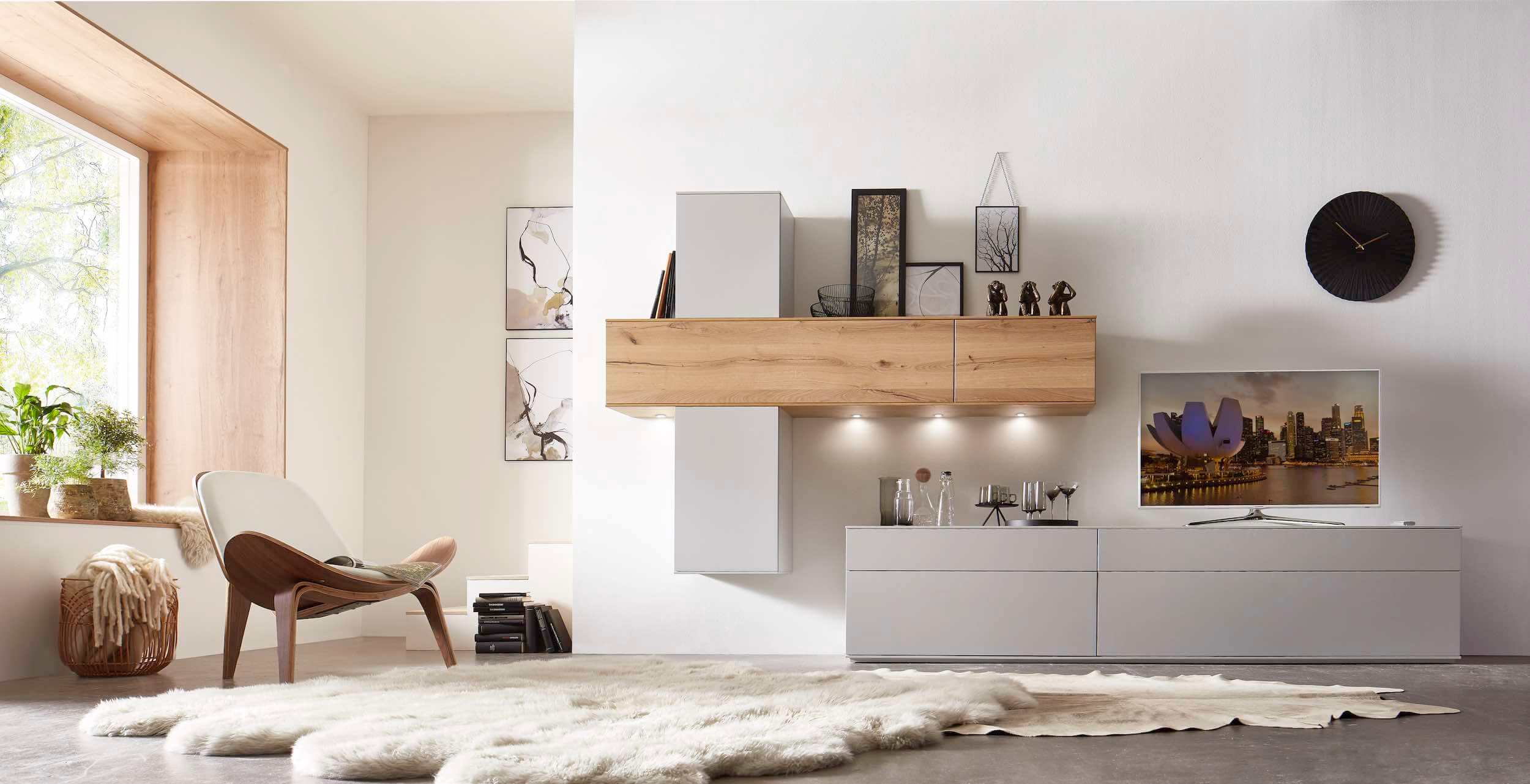 Wohnwand aus der Möbelkollektion SE 500 von IRO Einrichtungssysteme