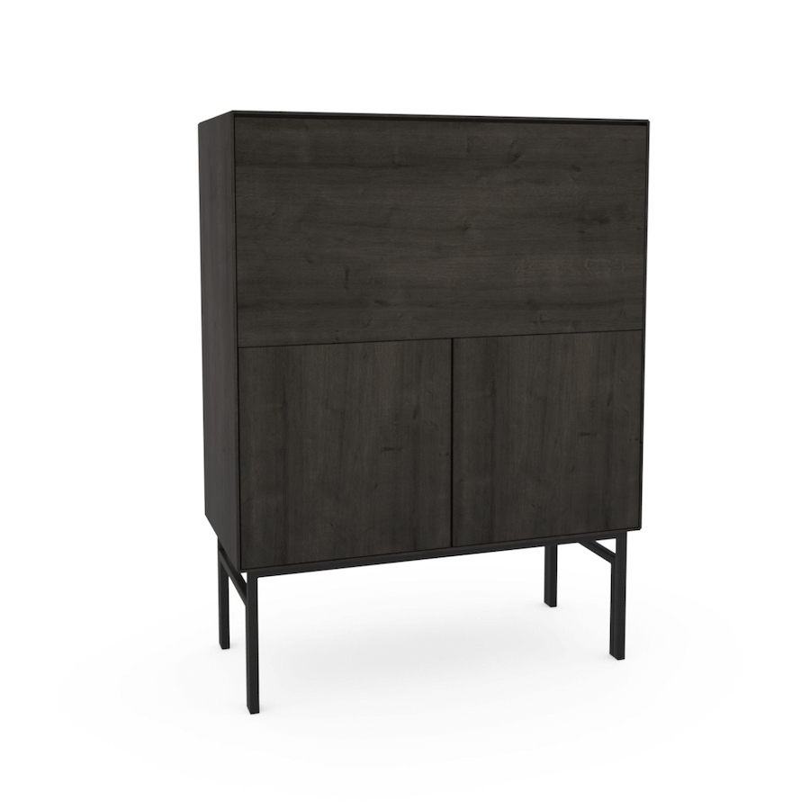 Highboard Henri - Schwarz, Gebeizt von Raum.Freunde