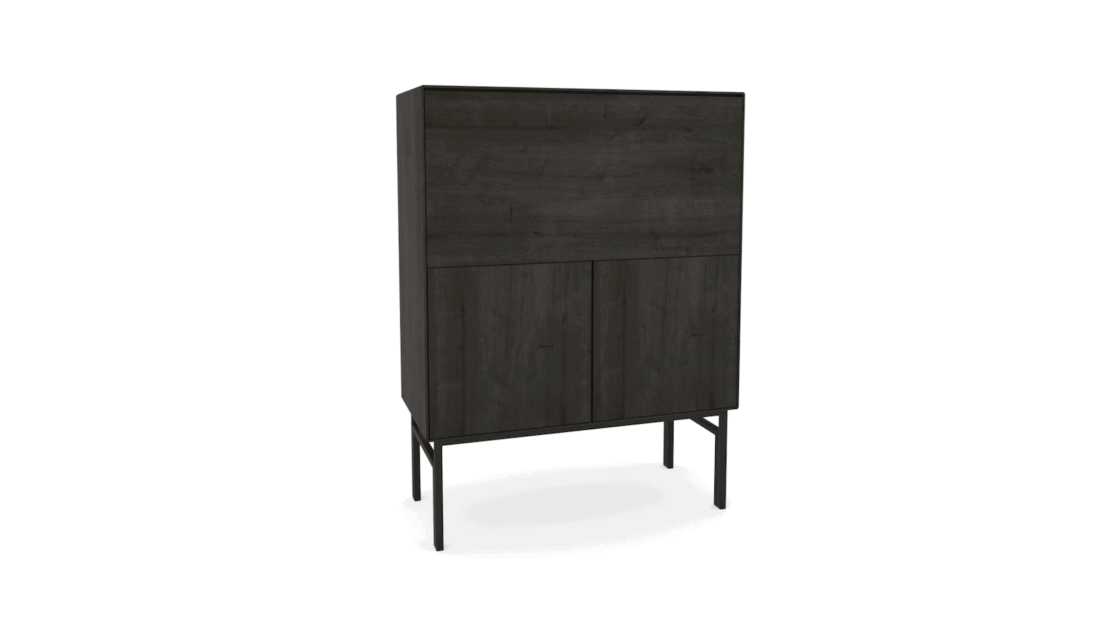Highboard Henri - Schwarz, Gebeizt von Raum.Freunde