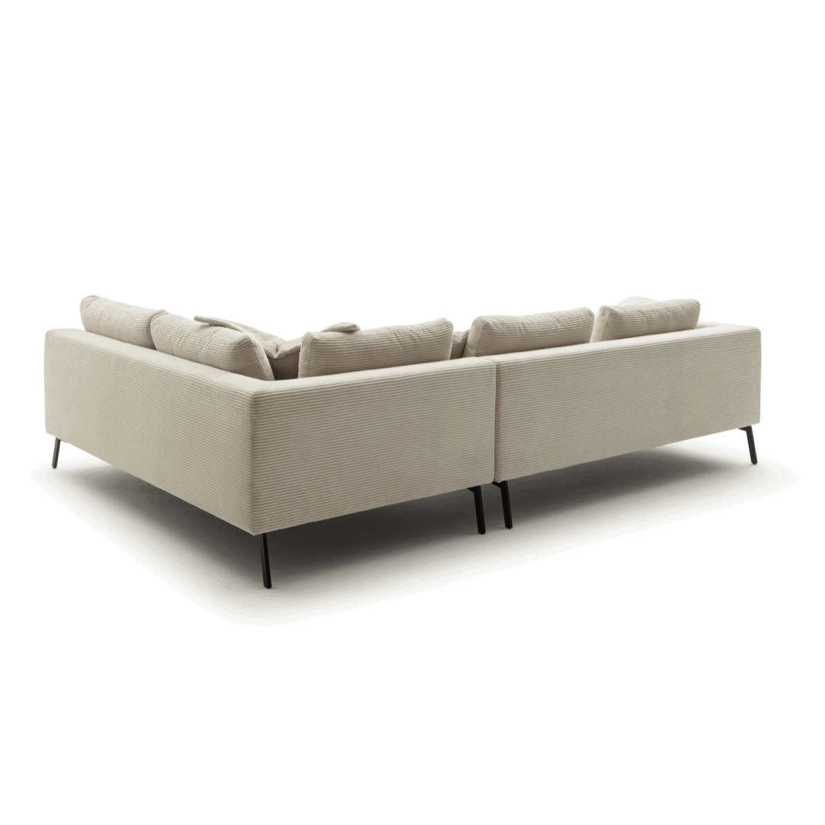 Ecksofa Helmi - 2,5-Sitzer, Ecke rechts, Cord, Creme von Raum.Freunde
