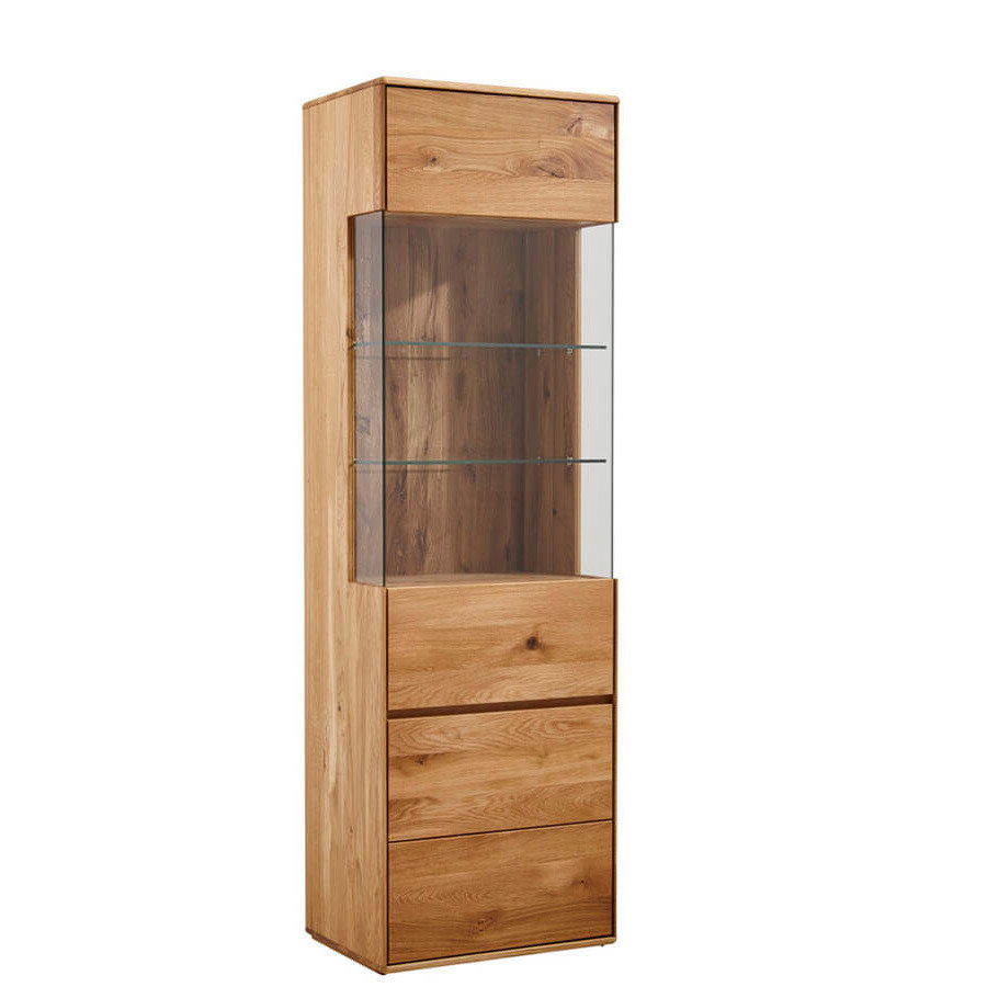 Vitrine Hillsboro - Anschlag Links, Wildeiche natur, geölt von Natura Home