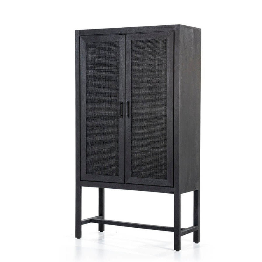 Highboard Richards Bay von Styles United, Mangoholz, schwarz
