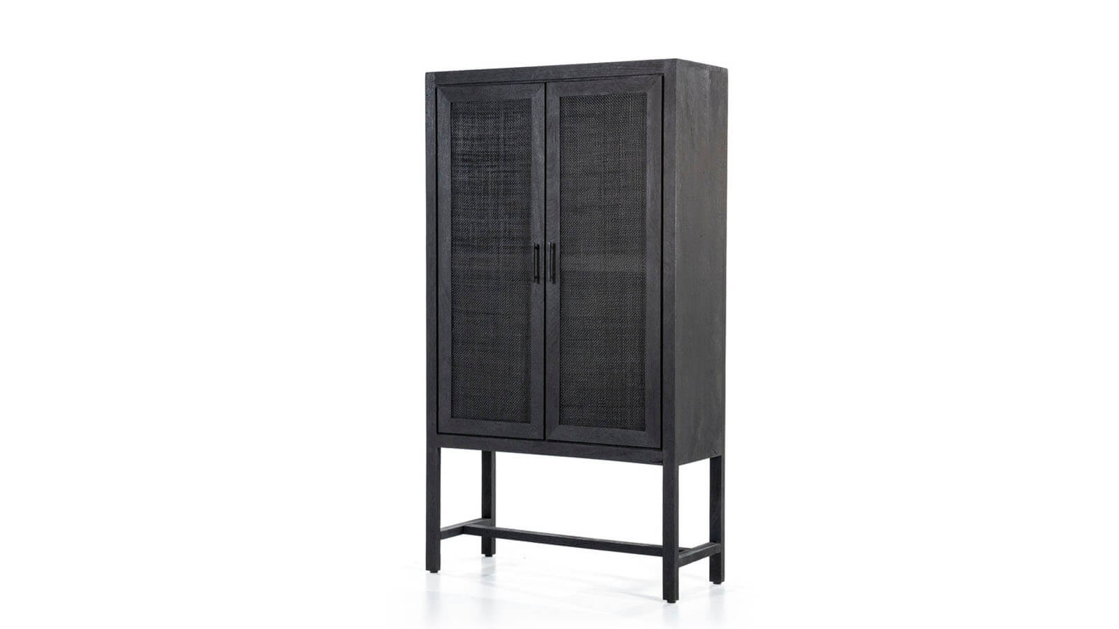 Highboard Richards Bay von Styles United, Mangoholz, schwarz