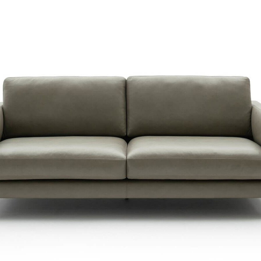 Sofa Cuneo - 2,5-Sitzer, Leder, Graubraun