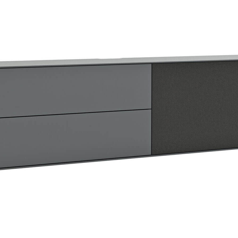 Lowboard Henri - B ca. 180 cm, Lack, Graphit