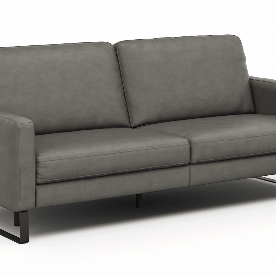Sofa Enna - 3,5-Sitzer inklusive Relaxfunktion (motorisch) links, Leder, Grau von Contur
