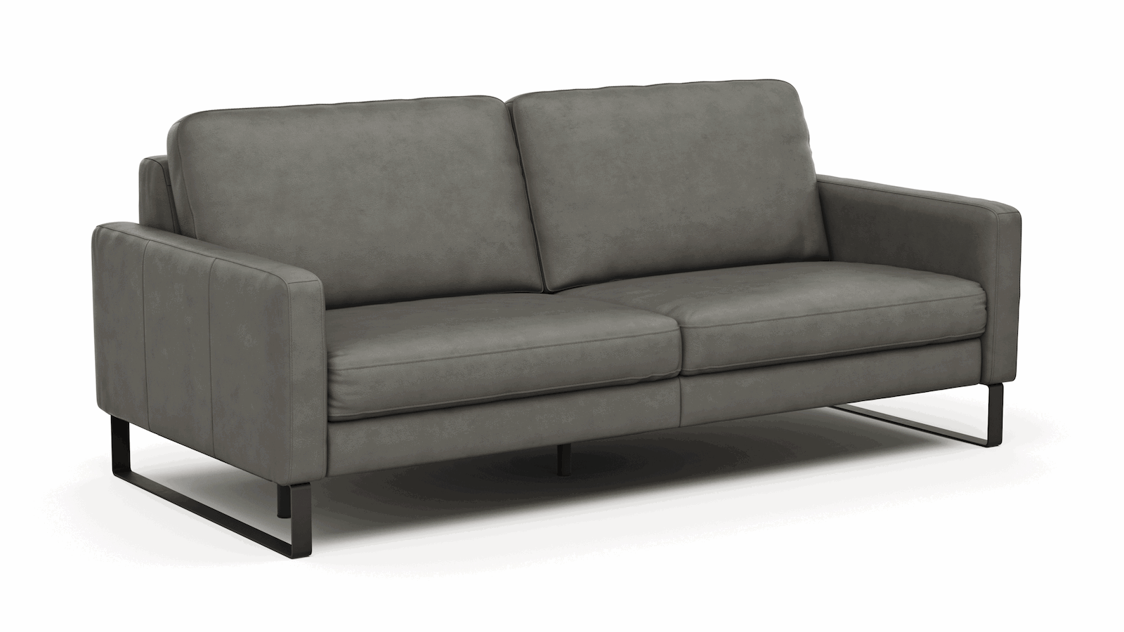 Sofa Enna - 3,5-Sitzer inklusive Relaxfunktion (motorisch) links, Leder, Grau von Contur