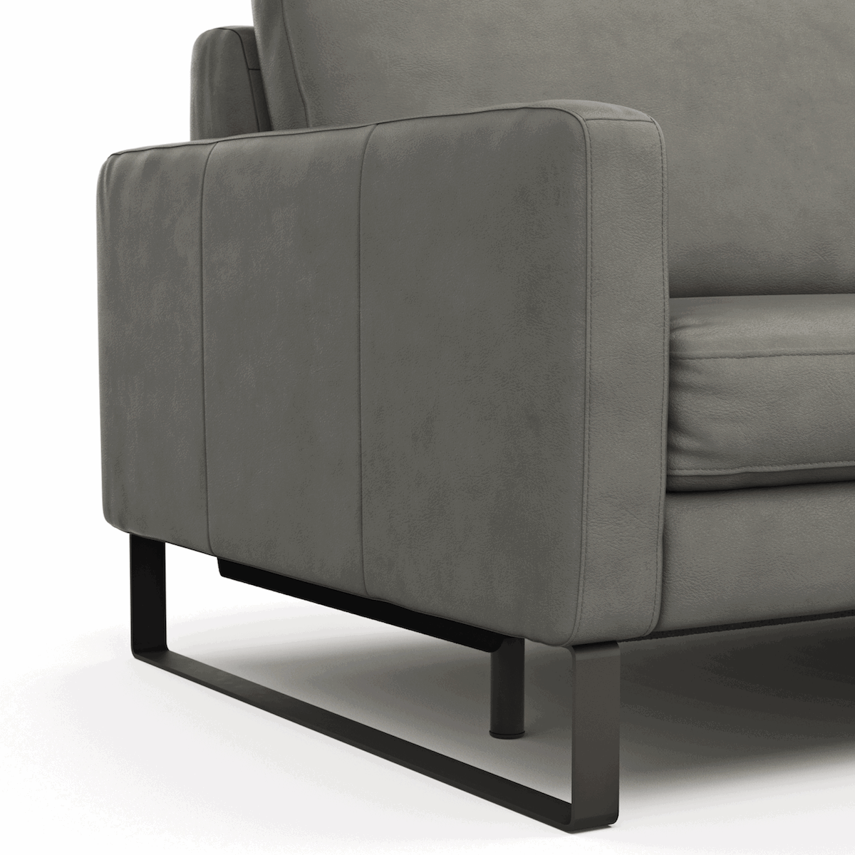 Sofa Enna - 3,5-Sitzer inklusive Relaxfunktion (motorisch) links, Leder, Grau von Contur