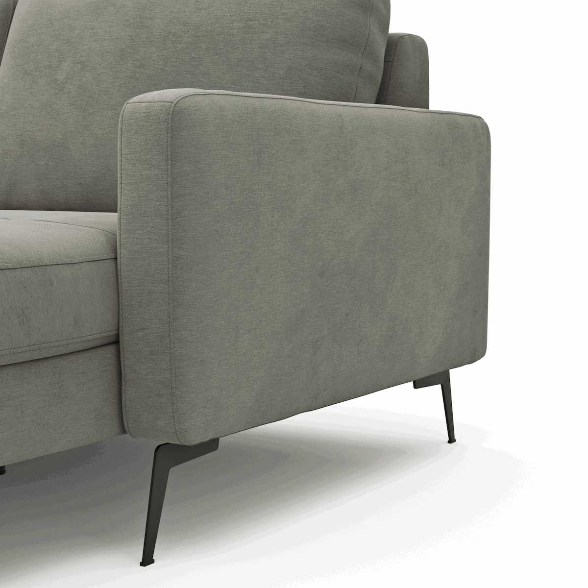 Wohnlandschaft Enna - Ecke links, 2,5-Sitzer, Longchair rechts, Stoff, Grau von Contur