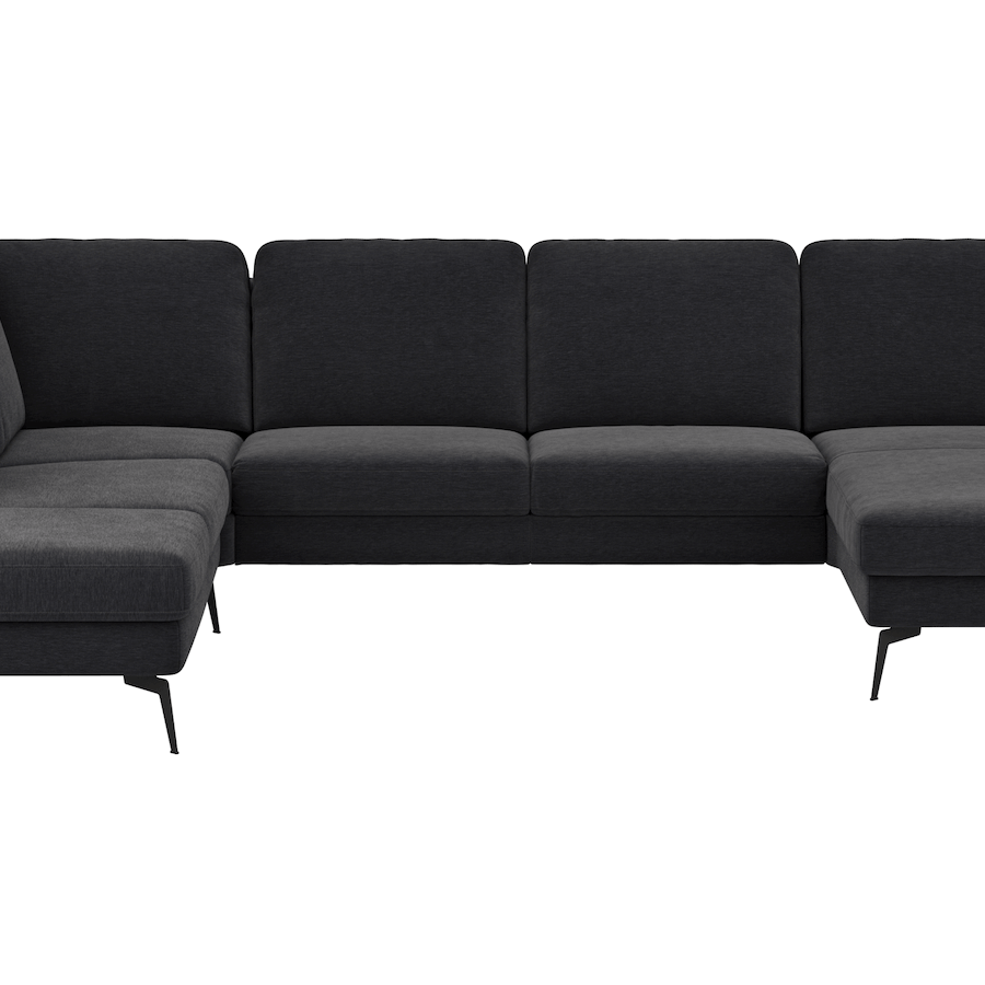 Wohnlandschaft Enna - Ecke links, 2,5-Sitzer, Longchair rechts, Stoff, Anthrazit von Contur Einrichten