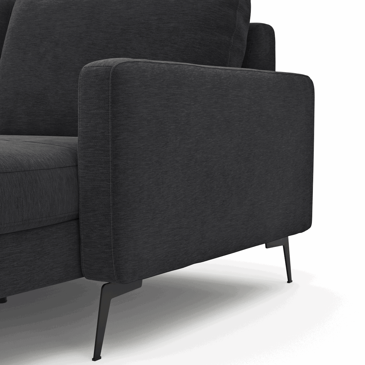 Wohnlandschaft Enna - Ecke links, 2,5-Sitzer, Longchair rechts, Stoff, Anthrazit von Contur Einrichten