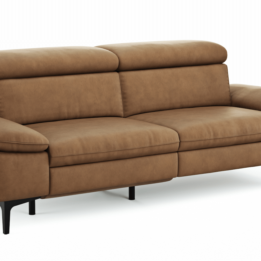 Ledersofa Felipa in verschiedenen Farben mit Relaxfunktion von Global Family