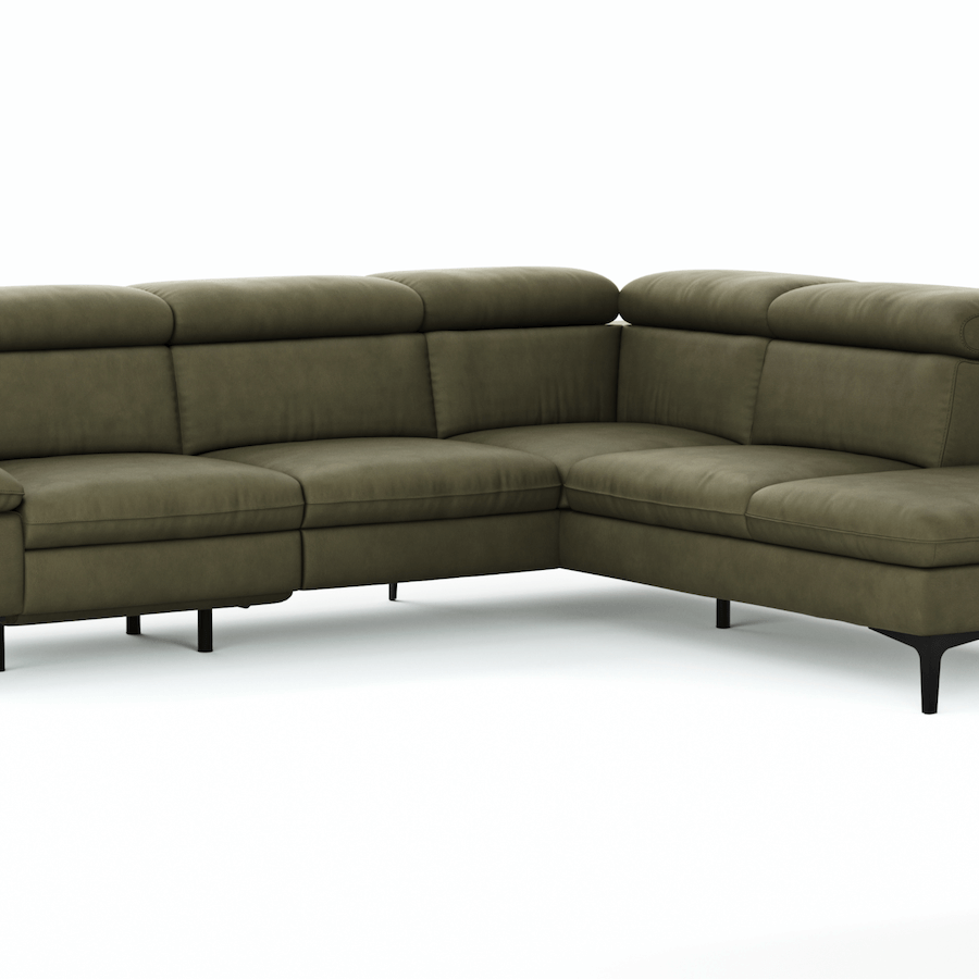 Ecksofa Felipa (rechts) mit Lederbezug von Global Family