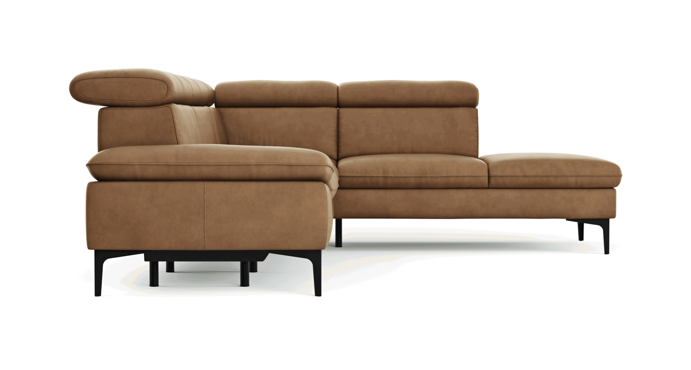 Ecksofa Felipa (rechts) mit Lederbezug von Global Family