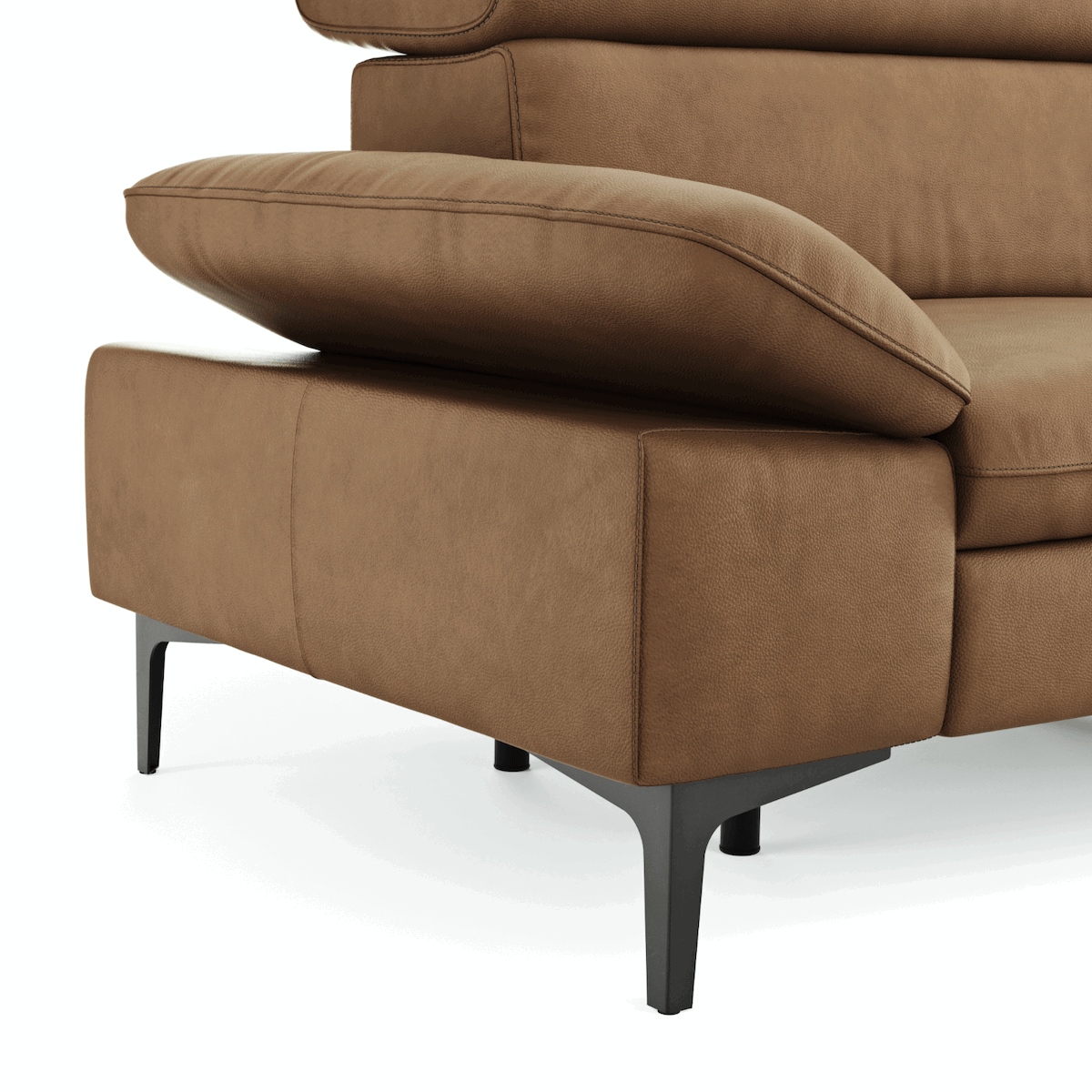 Ecksofa Felipa (rechts) mit Lederbezug von Global Family