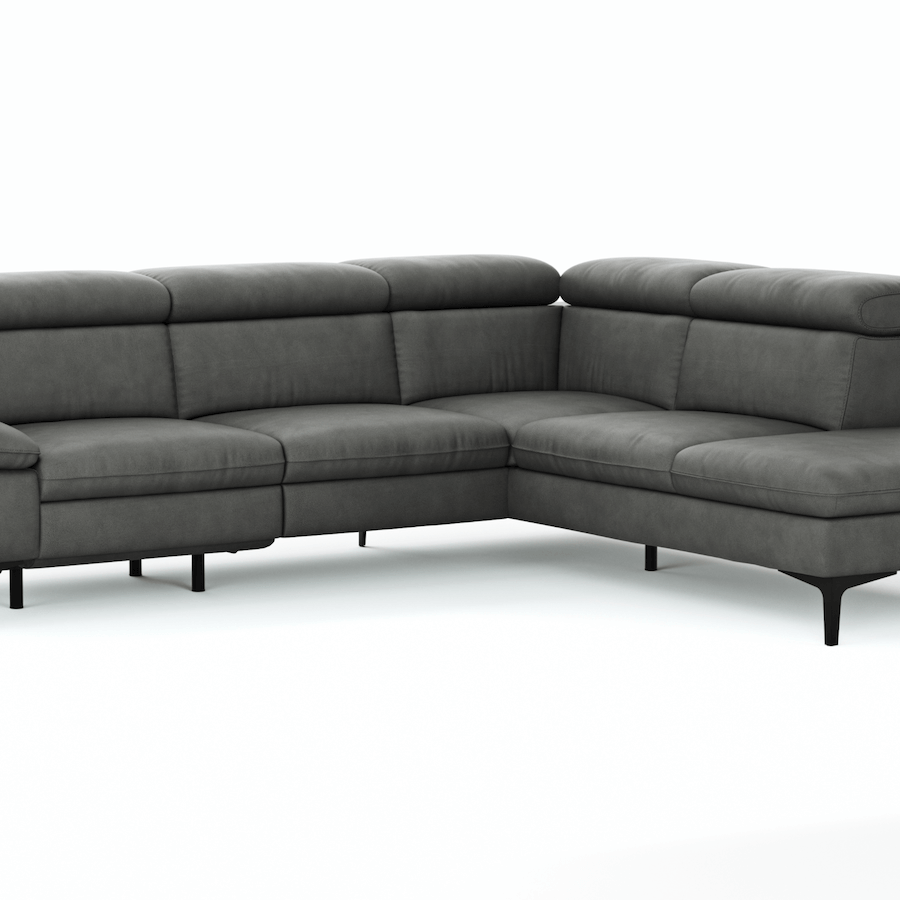 Ecksofa Felipa (rechts) mit Lederbezug von Global Family