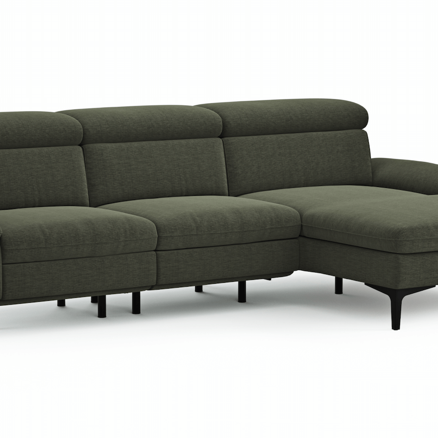 Longchair Ecksofa Felipa (rechts) mit motorischer Relaxfunktion Global Family