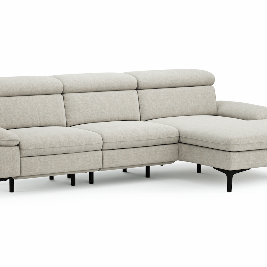 Longchair Ecksofa Felipa (rechts) mit motorischer Relaxfunktion Global Family