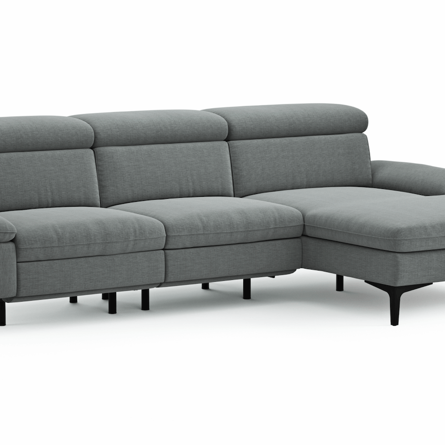 Longchair Ecksofa Felipa (rechts) mit motorischer Relaxfunktion Global Family