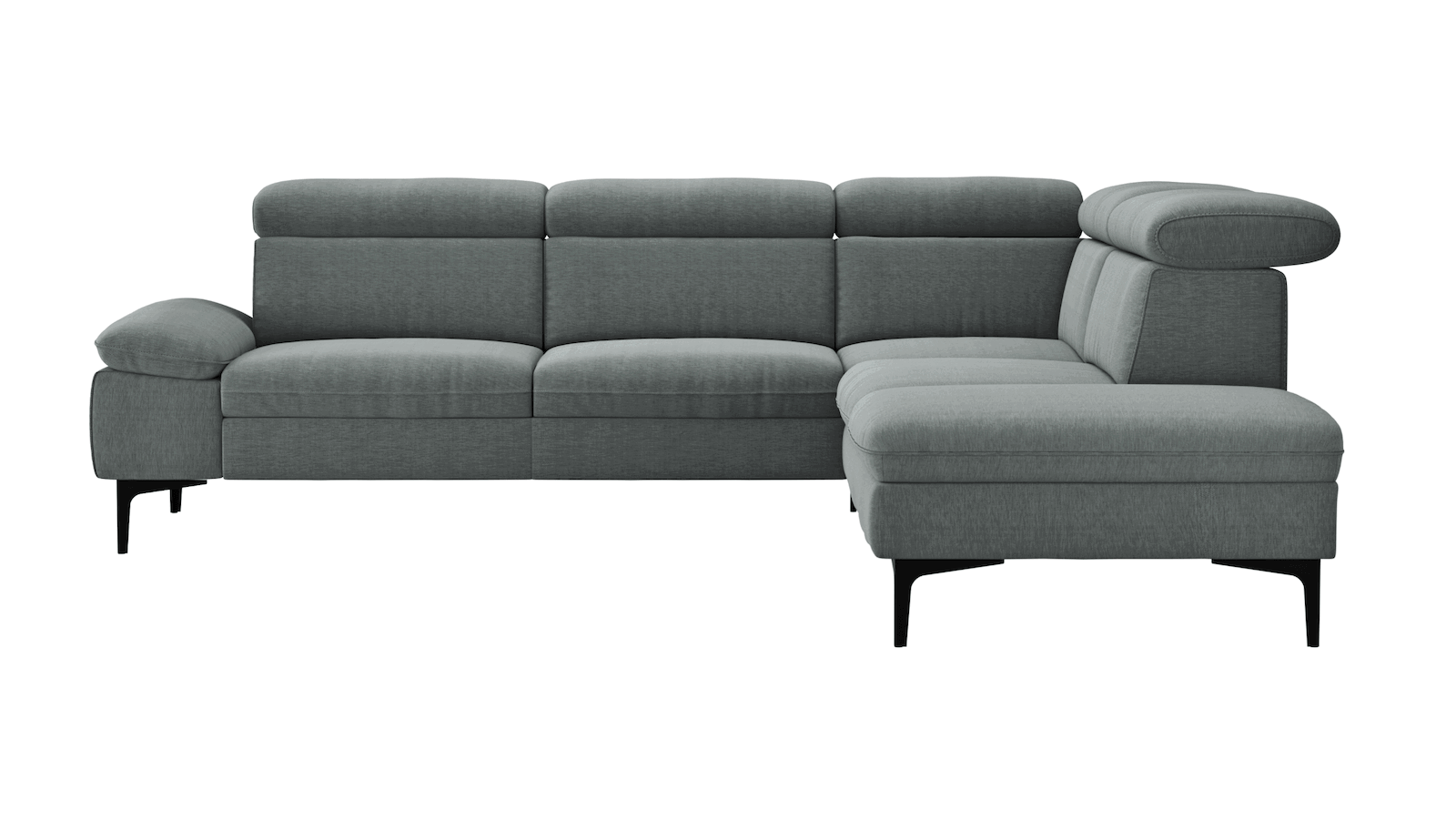 Ecksofa Felipa in Grau mit Polyesterbezug von Global Family