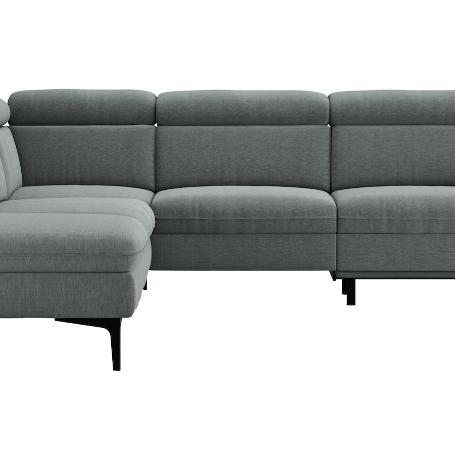 Ecksofa Felipa mit Stoffbezug und Zusatzfunktionen von Global Family, in verschiedenen Farben
