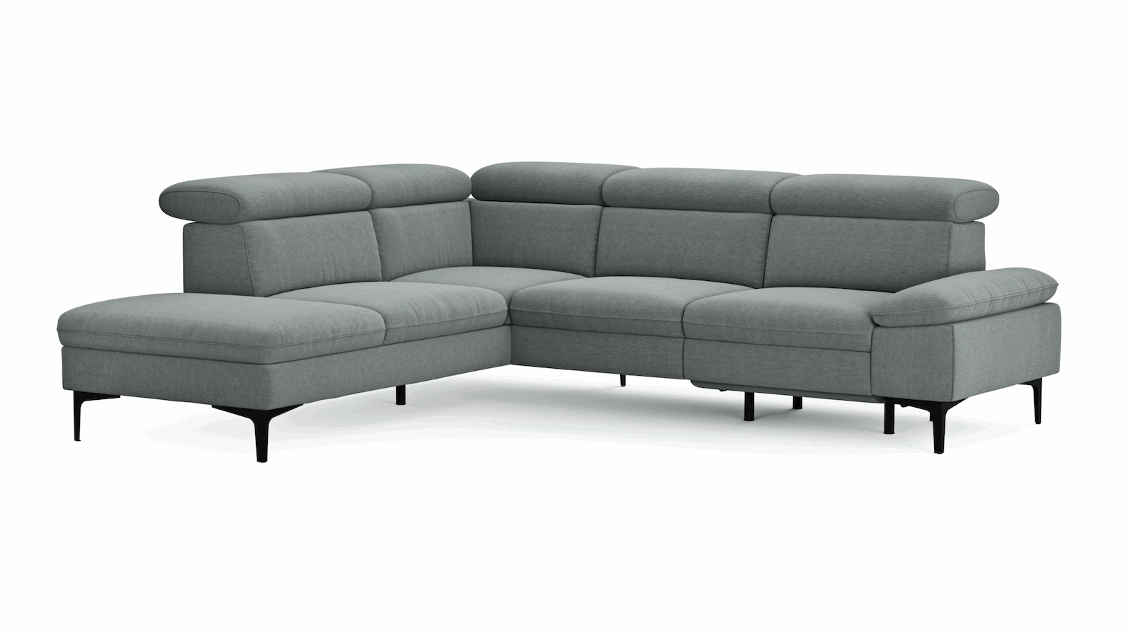 Ecksofa Felipa mit Stoffbezug und Zusatzfunktionen von Global Family, in verschiedenen Farben