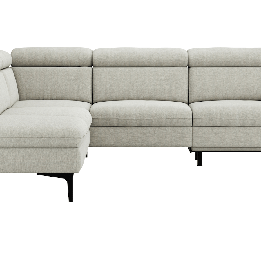 Ecksofa Felipa mit Stoffbezug und Zusatzfunktionen von Global Family, in verschiedenen Farben