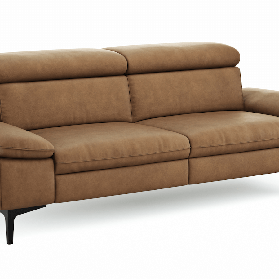 Ledersofa Felipa in verschiedenen Farben mit verstellbarem Kopfteil von Global Family