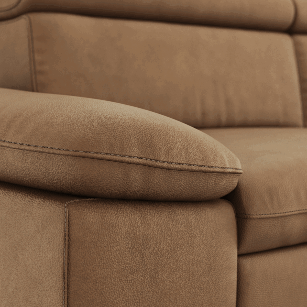 Ledersofa Felipa in verschiedenen Farben mit verstellbarem Kopfteil von Global Family