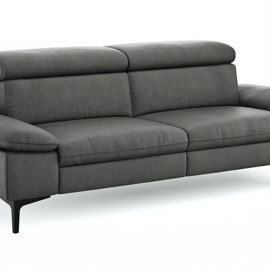 Ledersofa Felipa in verschiedenen Farben mit verstellbarem Kopfteil von Global Family