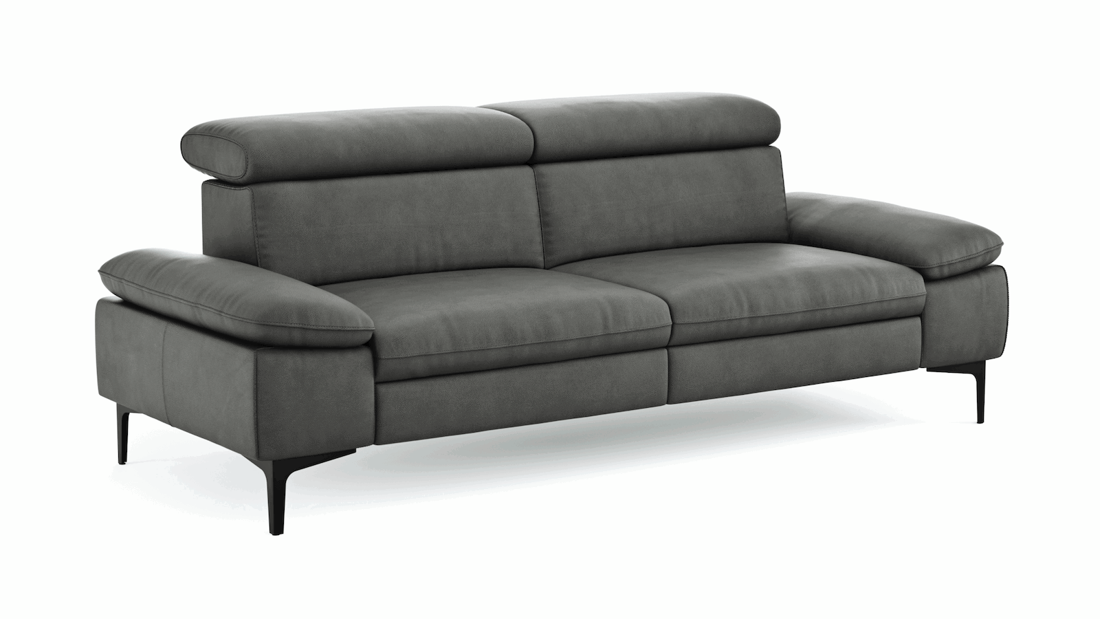 Ledersofa Felipa in verschiedenen Farben mit verstellbarem Kopfteil von Global Family