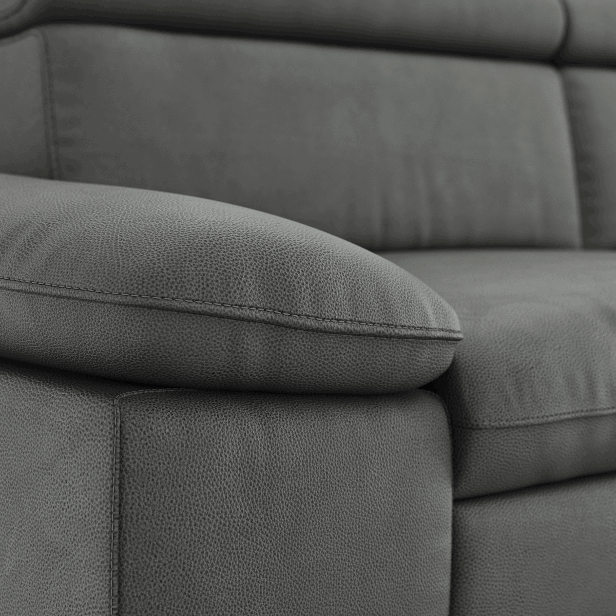 Ledersofa Felipa in verschiedenen Farben mit verstellbarem Kopfteil von Global Family