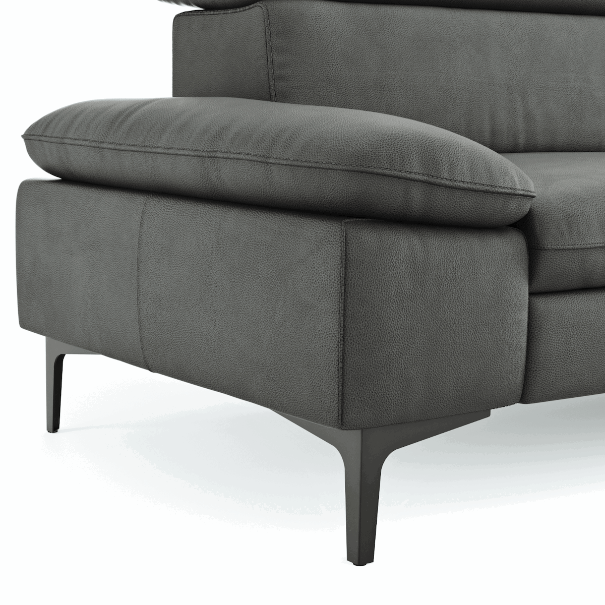 Ledersofa Felipa in verschiedenen Farben mit verstellbarem Kopfteil von Global Family