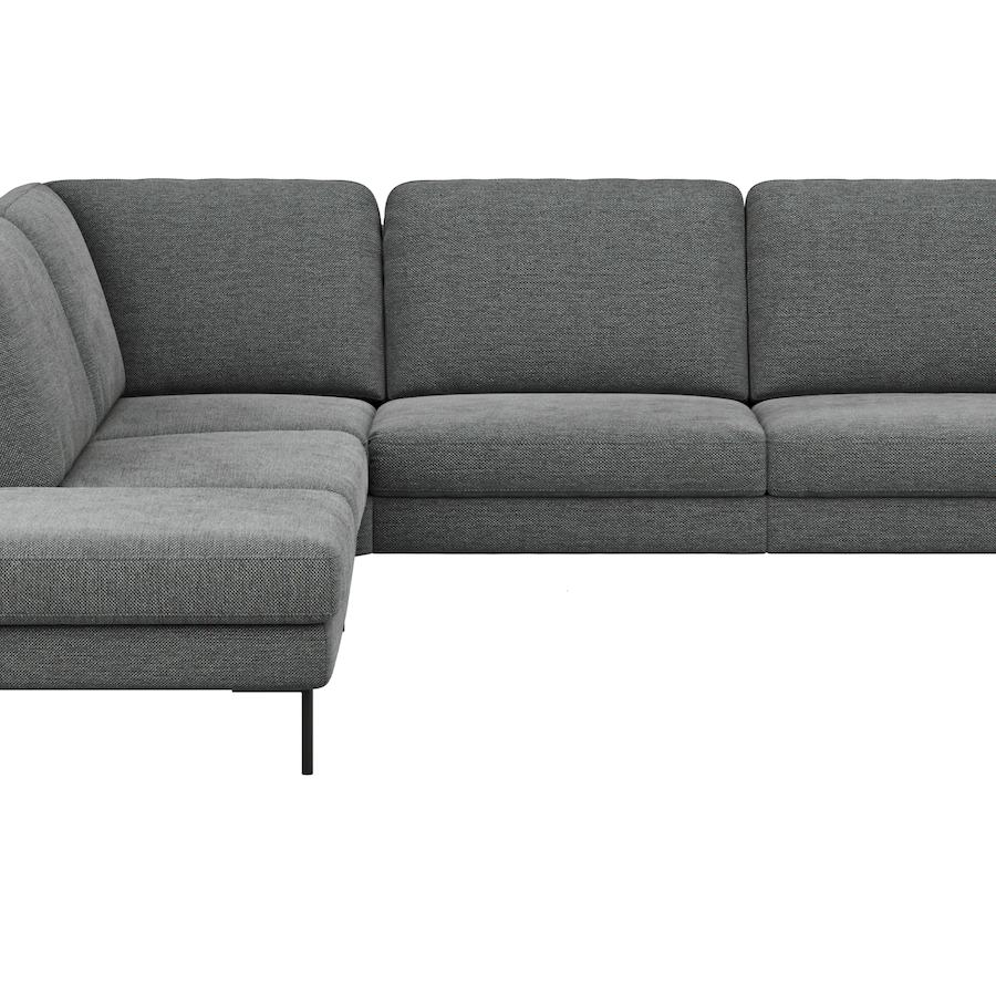 Ecksofa Enna - Ecke links, 3-Sitzer, Sitzvorzug (motorisch), Stoff, Anthrazit von Contur