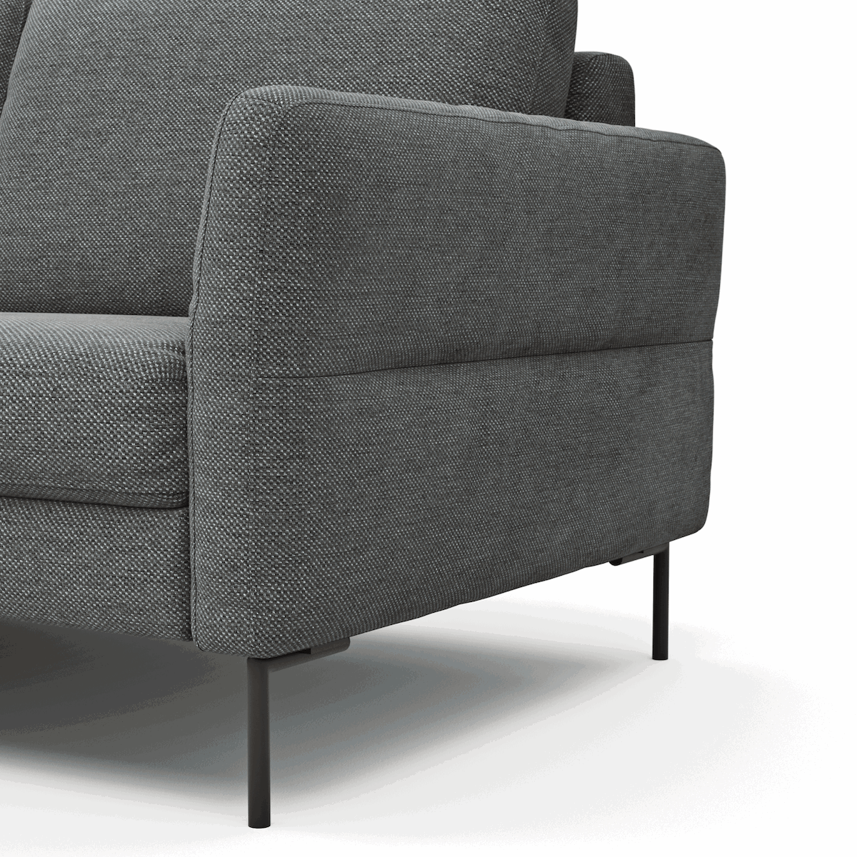 Ecksofa Enna - Ecke links, 3-Sitzer, Sitzvorzug (motorisch), Stoff, Anthrazit von Contur