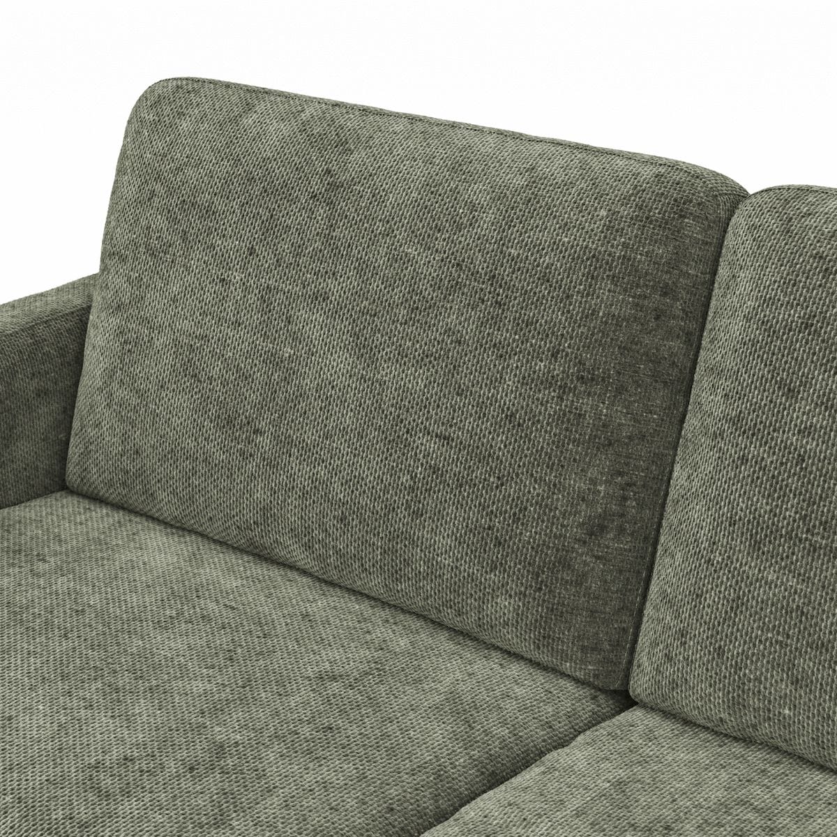 Sofa Enna - 3-Sitzer, Armlehne A, Stoff, Olivgrün, Kufe, Schwarz von Contur
