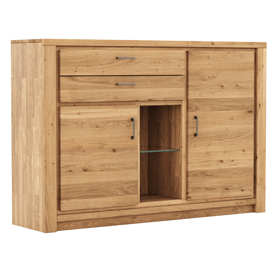 Highboard Farmingdale - Eiche massiv, natur geölt von Natura Home