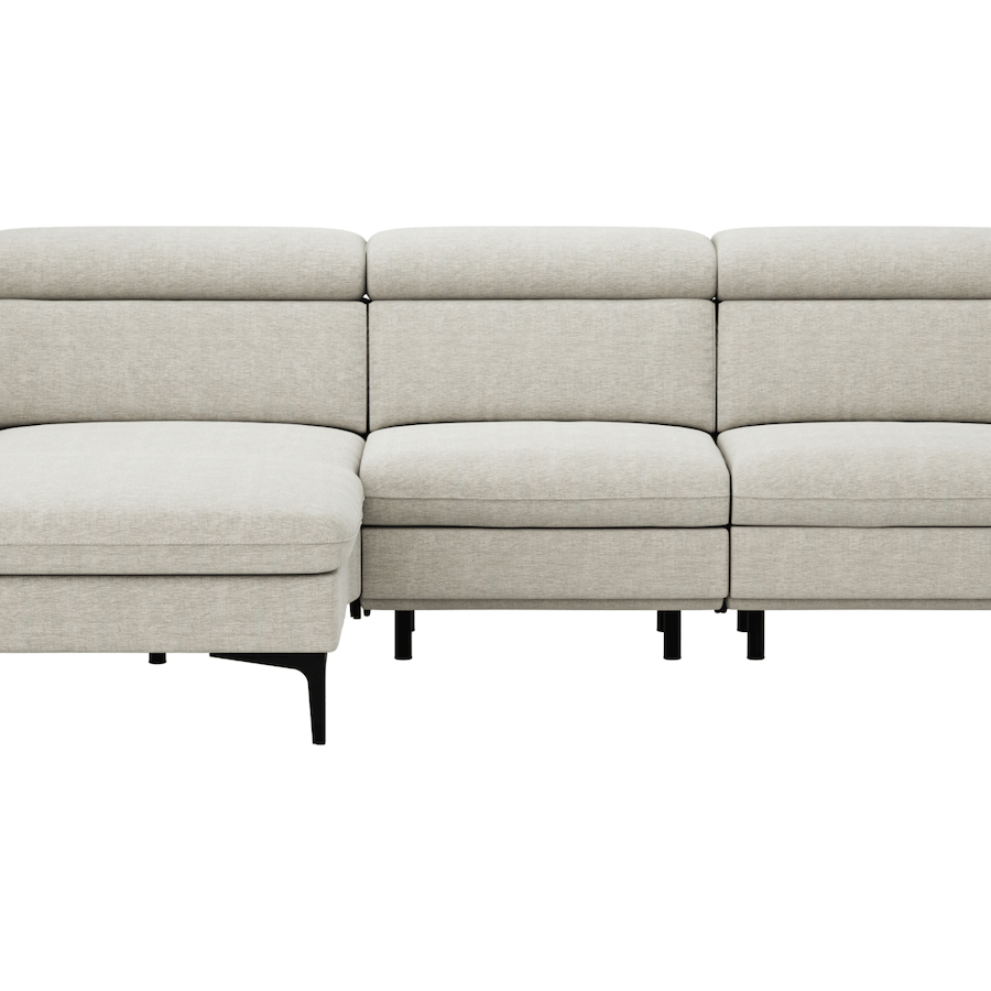 Longchair Ecksofa Felipa (links) mit motorischer Relaxfunktion