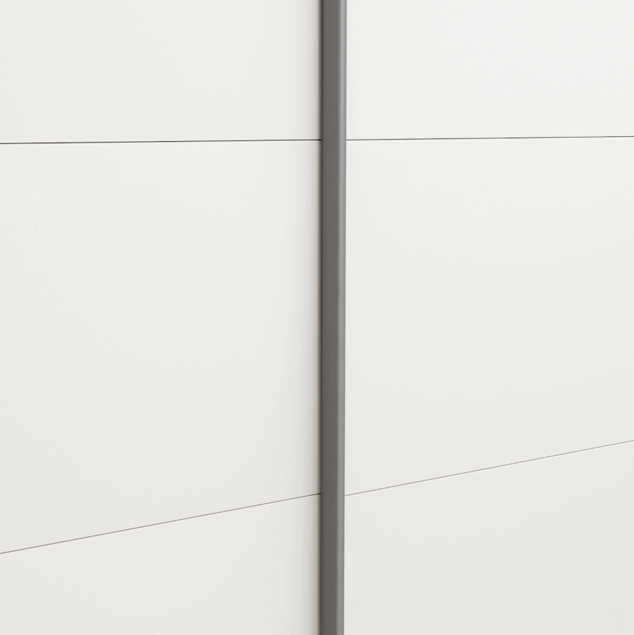 Schwebetürenschrank Viana - B ca. 212 cm, Lack, Weiß