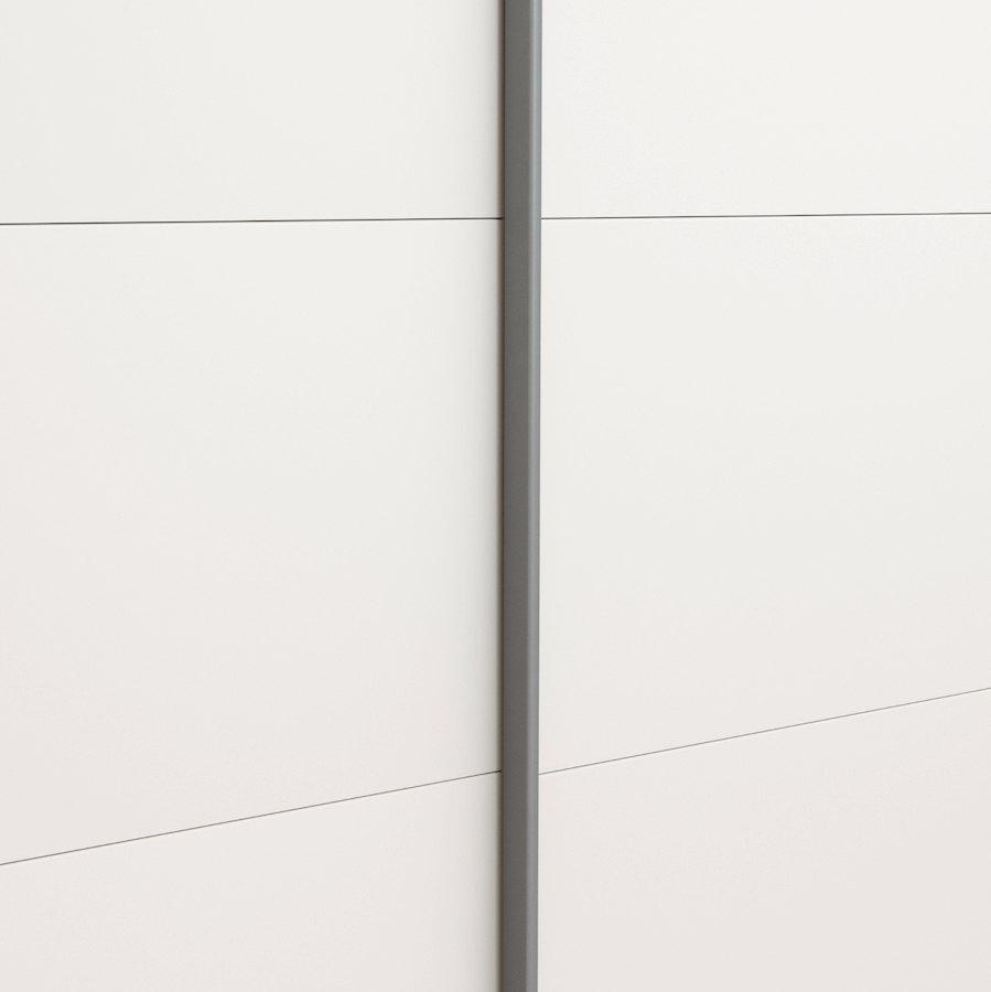 Schwebetürenschrank Viana - B ca. 212 cm, Lack, Weiß