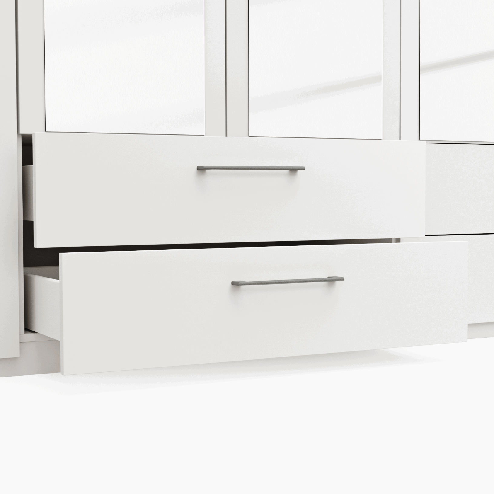 Drehtürenschrank Viana - B. ca. 270 cm, Lack, Weiß