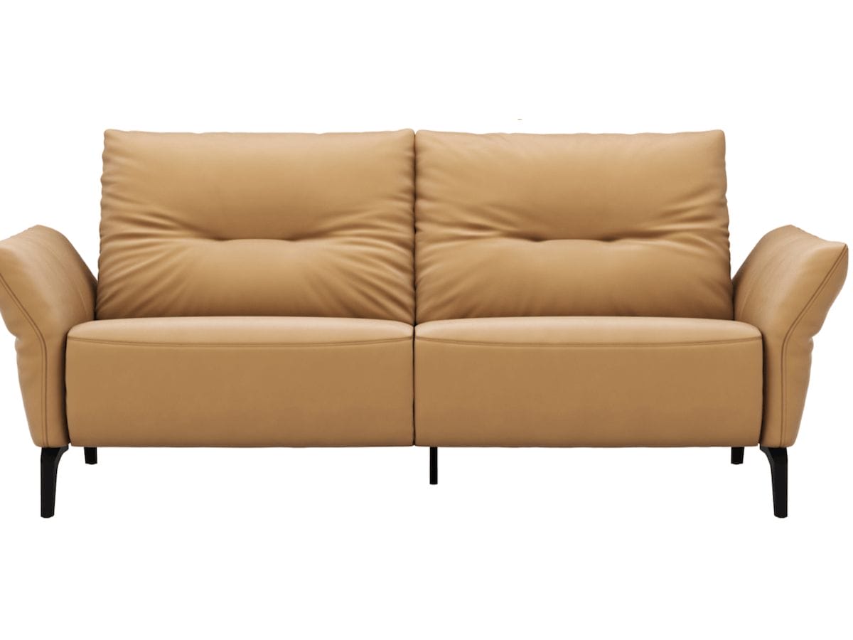 Sofa Bahia - 2-Sitzer inkl. Armlehne verstellbar, Leder, Kurkuma detail 2