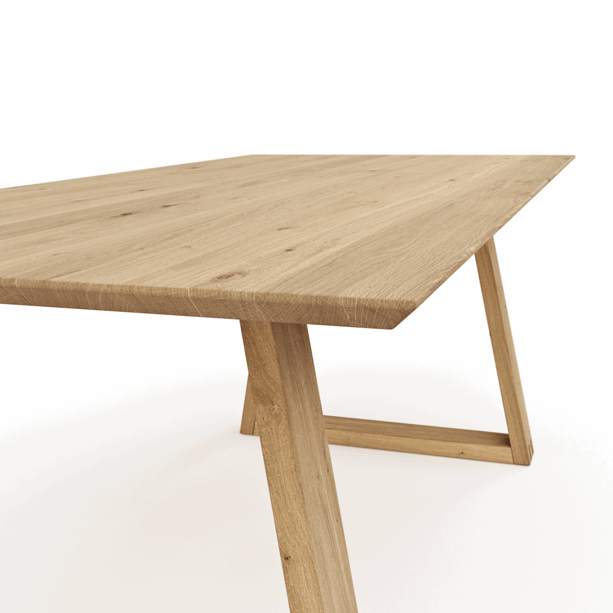 Esstisch Belfast - vereschiedene Größen, Eiche massiv, Legno, Trapezgestell von natura Home