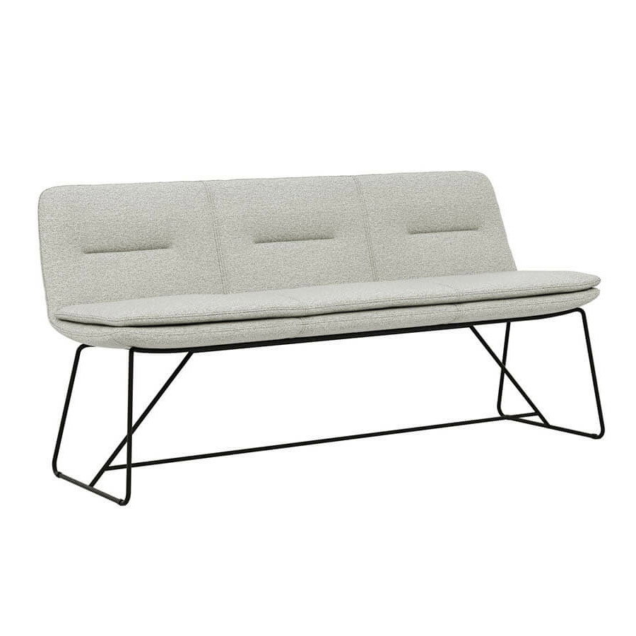 Polsterbank Macano - B ca. 180 cm, Stoff, Hellgrau